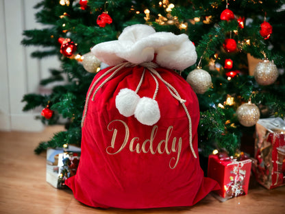 Luxury Large Velvet Santa Sack with Drawstring - Christmas Gift Bags for Holiday Presents, Party Favors & Decorations