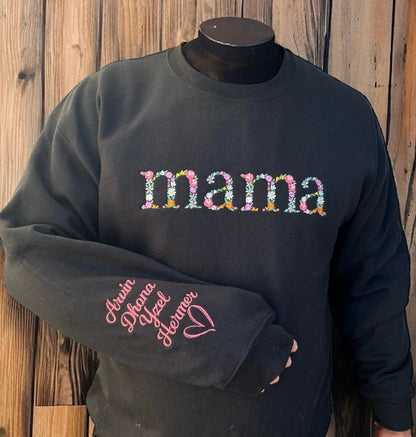 Personalized Floral Embroidered Sweatshirt