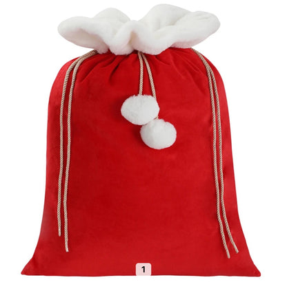 Luxury Large Velvet Santa Sack with Drawstring - Christmas Gift Bags for Holiday Presents, Party Favors & Decorations