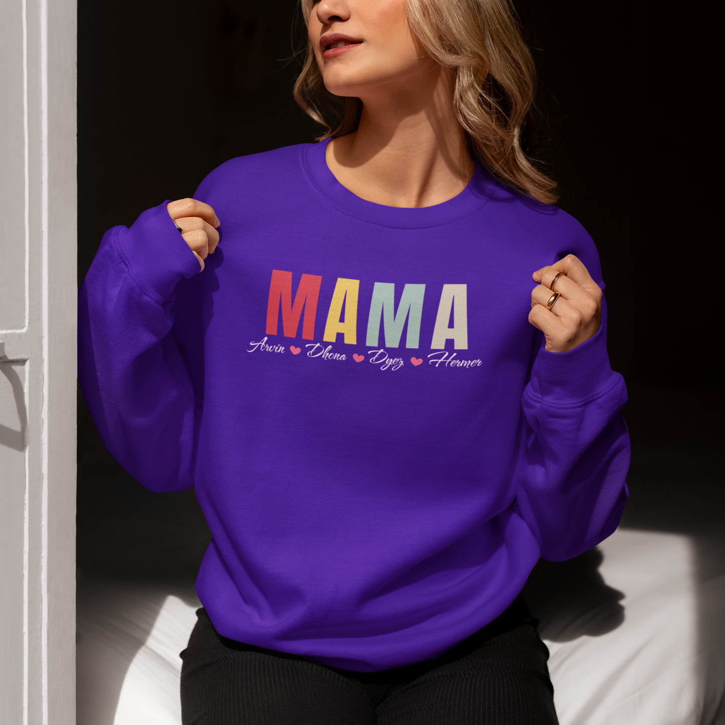 Personalized Mama Sweatshirt with Kids Name, Mom Shirt, Custom Mother's Day Gift, Family Name Tee, gift for mom, Motherhood